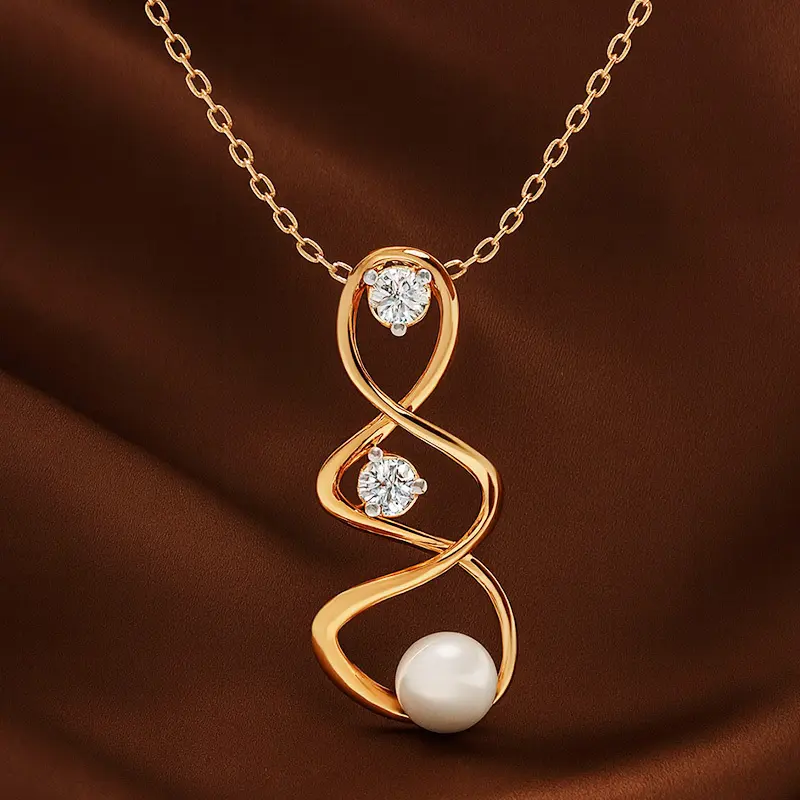 elegant gold swarovski pendant necklace