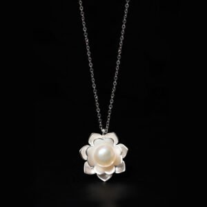 lotus-pearl-pendant-necklace-elegant-floral-design