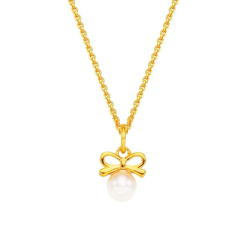 Bow Pearl Charm Necklace – Delicate Everyday Jewellery - Image 10