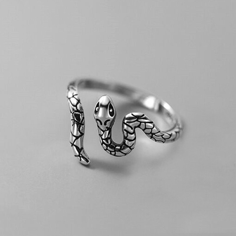 Serpentine Wrap Adjustable Ring – Silver Plated Statement Design - Image 2