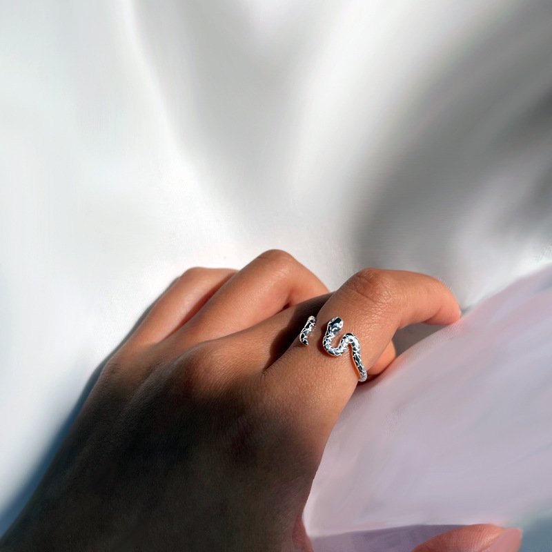 Serpentine Wrap Adjustable Ring – Silver Plated Statement Design - Image 7