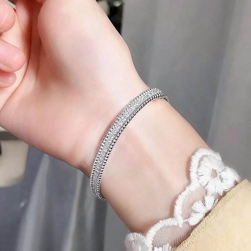 Crystal Pave Bangle Bracelet – Elegant Statement Kada - Image 3