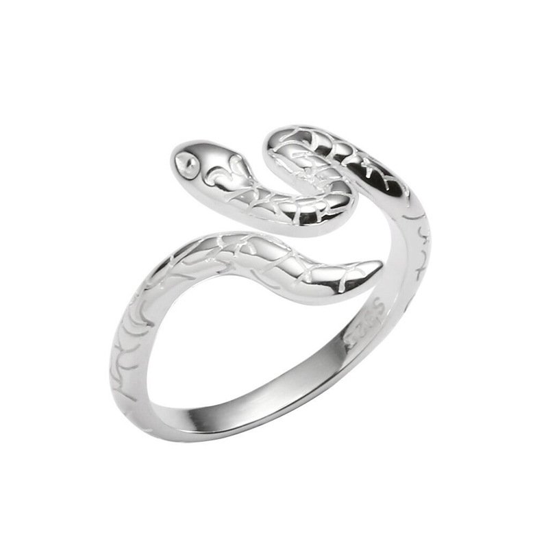 Serpentine Wrap Adjustable Ring – Silver Plated Statement Design - Image 6