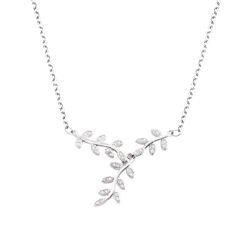 Crystal Leaf Vine Necklace – Elegant Statement Jewellery - Image 4